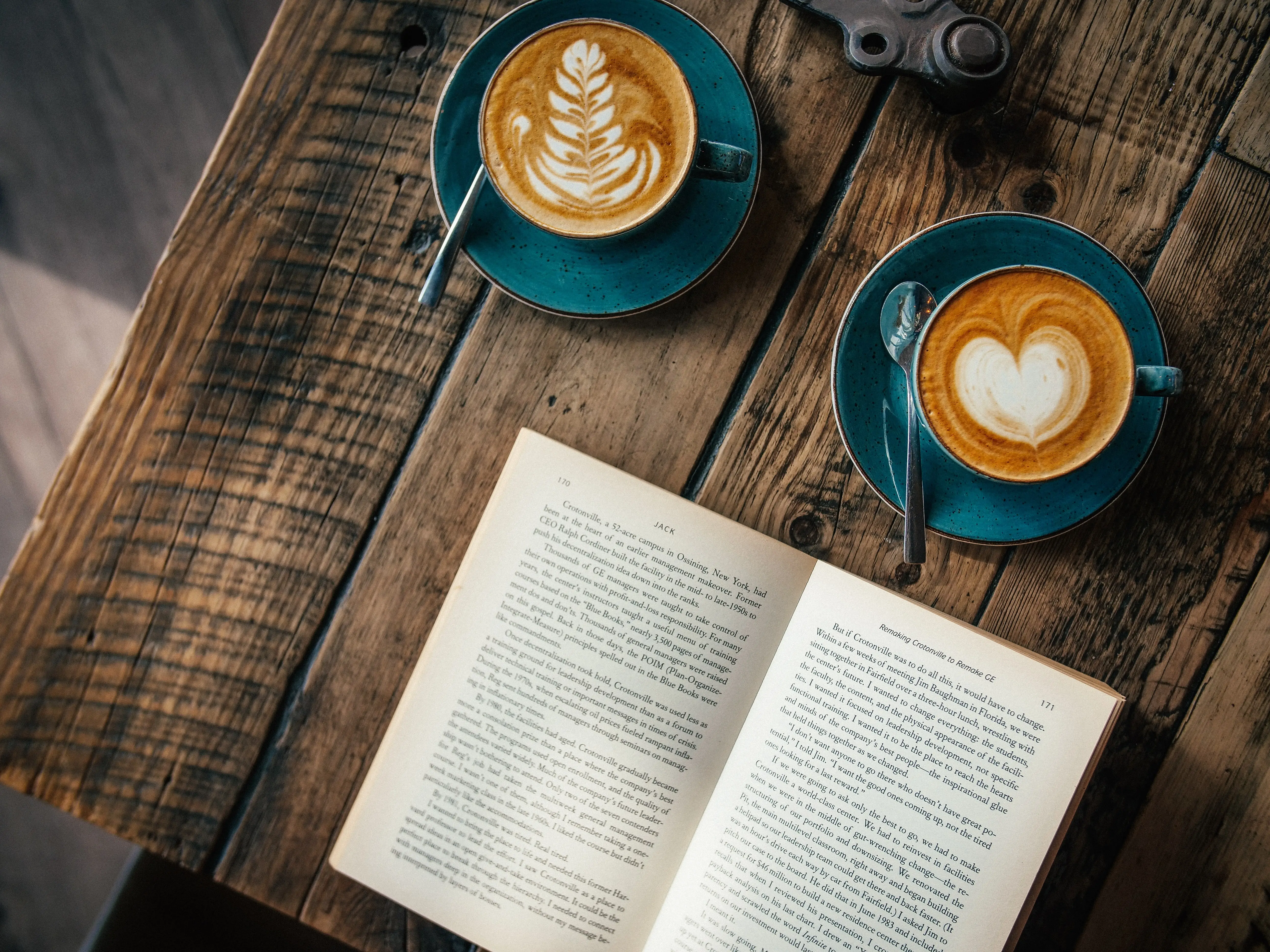 book and a cup of coffee